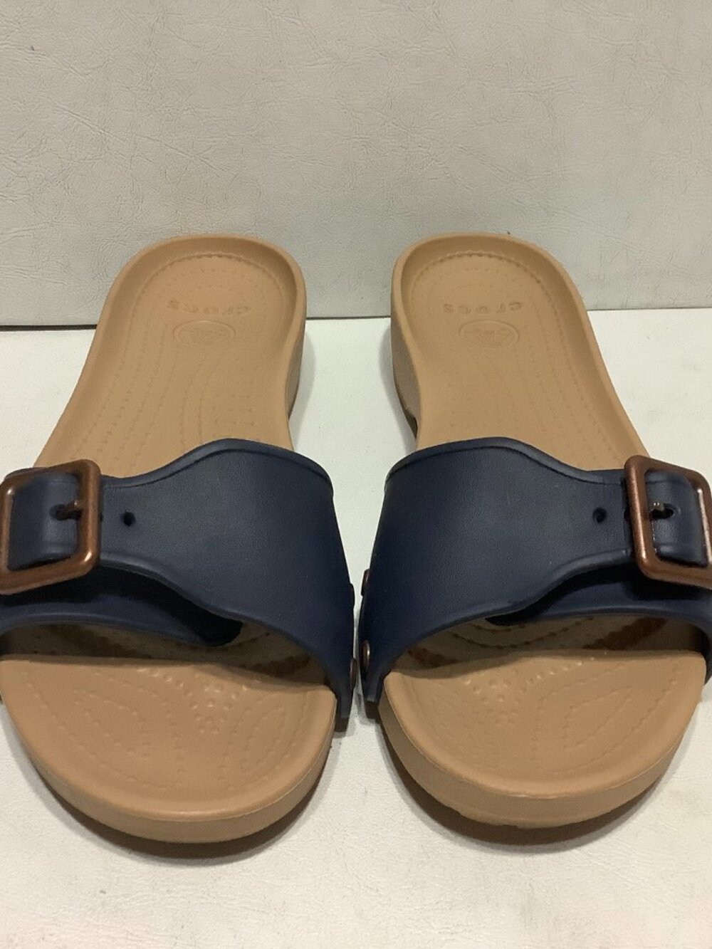 Crocs Sarah Buckle Slide Slip On Sandals Women's Size 10 Blue